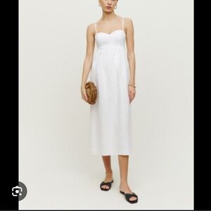 NWT Reformation Odette White Linen Dress